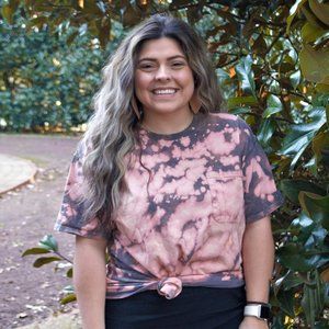 Bleach-Dyed Work Shirt, knotted only in picture.